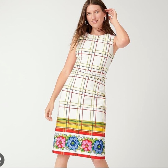 J.Crew NWT Belted Floral Border Dress size 2 - Picture 2 of 5